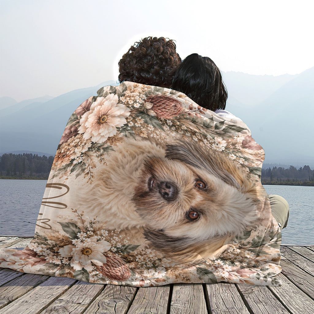 Personalised Pet Photo Blanket | Custom Pet Portrait