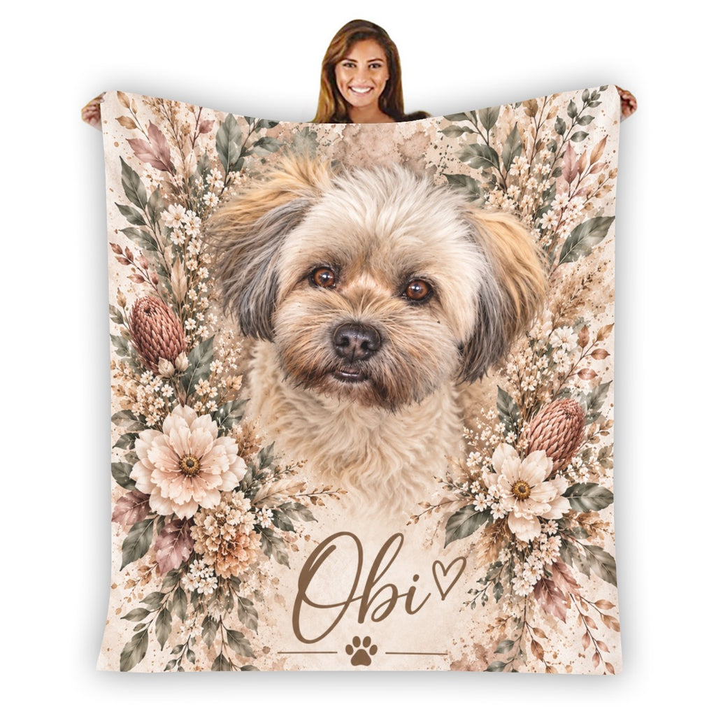 Personalised Pet Photo Blanket | Custom Pet Portrait
