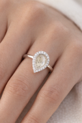 The Halo Pear Keepsake Ring