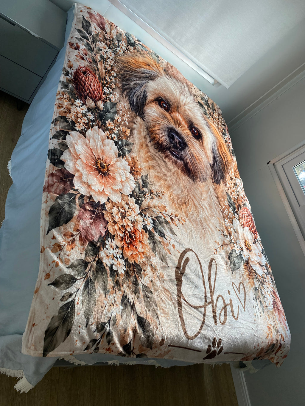 Personalised Pet Photo Blanket | Custom Pet Portrait