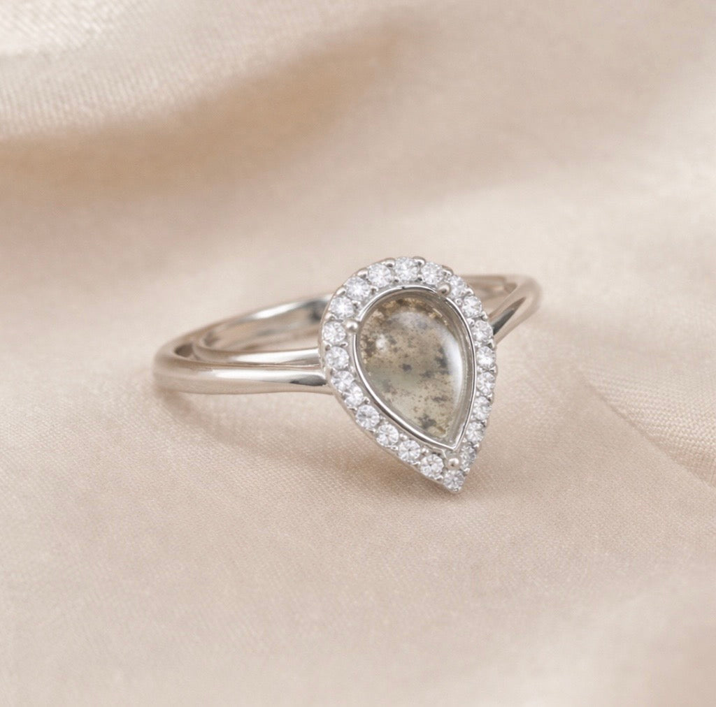 The Halo Pear Keepsake Ring